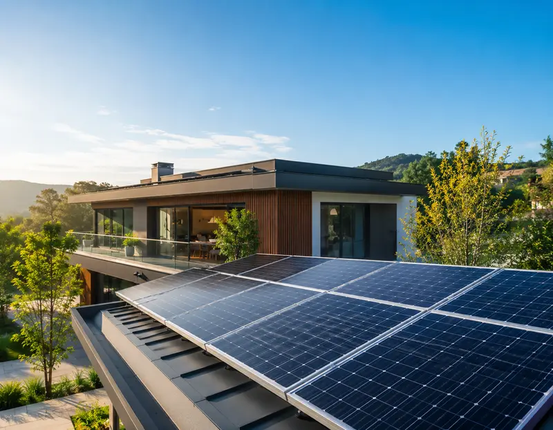 Sistema de energia solar instalado em imóvel